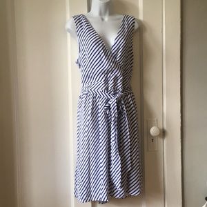Blue and white stripped dress from loft size 14